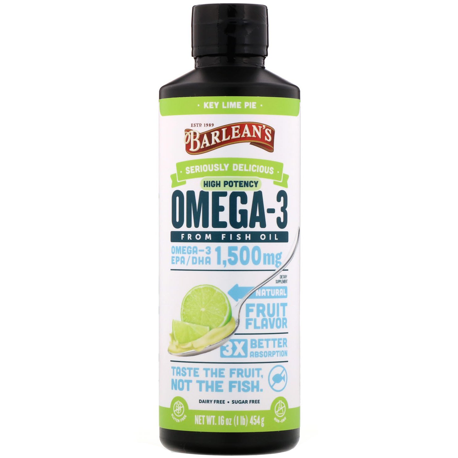 Omega3 fish oil  1500mg Key lime  16oz